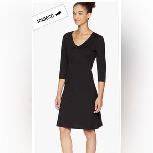 Toad&Co Minimalist Organic SOFT cotton & TENCEL Stretch Black Dress size SM